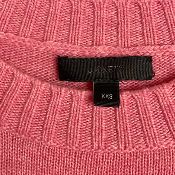 J. Crew Womens Sweater Hi Lo Hem Wool Pink Heather Sorbet Supersoft Yarn sz XXS - Picture 9 of 9
